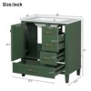 Bathroom Vanity, Modern Bathroom Cabinet With Sink Combo Set, Bathroom Storage Cabinet With A Soft Closing Door And 3 Drawers, Solid Wood Frame - Green - Image 4