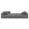 3 Piece Free Combination L Shaped Modular Sectional, Minimalist Floor Couch Set, Convertible Foam Filled Cloud Compressed Couch For Living Room - Gray - Image 10