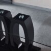 Contemporary Double Pedestal Dining Table, Tempered Glass Top With Base - Black - Image 4