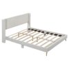 Queen Size Platform Bed With Legs, Frame And Tufted Headboard - Beige - Image 4