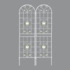 2 Pack Garden Metal Trellis Rustproof Trellis For Climbing Plants Outdoor Flower Support - Cream White - Image 8