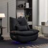 270 Swivel Glider Recliner Chair, Power Recliner Rocking Chair, USB Port Charge For Nursery Chair With Atmosphere Lamp For Living Room Bedroom Apartment - Black - Image 12