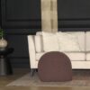 Handmade Semi Rounded Cable Knitted Pouf Perfect Seating & Footrest 100% Cotton - Brown - Image 2