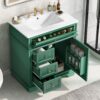 30" Bathroom Vanity With Sink, 1 Tip Out Drawer, 3 Drawers, Door Shelf, Soft Closing Door - Green - Image 5