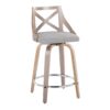 Charlotte - Farmhouse Fixed Height Counter Stool & Swivel With Round Footrest (Set of 2) - Light Gray - Image 2