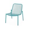 Outdoor Iron Chair With Mesh Design - Teal - Image 6