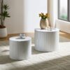 Premium Nested Table Set 2 Pieces, Coffee Table Set For Living Room - White - Image 7