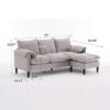 Convertible Combination Sofa, Sofa L Shaped, Sofa With Footstools With Storage Sofa For Living Room, 3 Seater Combination Sofa - Beige - Image 3