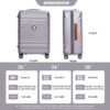 20" Carry On Luggage Lightweight Suitcase Tsa Lock USB Port Luggage Wheel Lock Artificial Leather Top Handle Spinner Wheels - Silver - Image 4