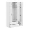 Modern 3 Door Mirror Wardrobe With 2 Drawers And Top Cabinet - White - Image 2