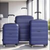 Hardshell Suitcase Spinner Wheels Pp Luggage Sets Lightweight Durable Suitcase With Tsa Lock, 3 Piece Set (20/24/28) - Navy - Image 2