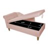 Chaise Lounge Indoor, Velvet Lounge Chair For Bedroom With Storage & Pillow, Modern Upholstered Rolled Arm Chase Lounge For Sleeping With Nailhead Trim For Living Room Bedroom Office - Pink - Image 16