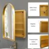 Arched Recessed Medicine Cabinet, Metal Framed Bathroom Wall Cabinet With Mirror And Adjustable Shelves, Wall Mirror With Storage For Bathroom - Matte Gold - Image 4