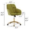 Adjustable Office Chair, Ergonomic Swivel, Comfortable Backrest Seat For Long Sitting - Pale Green - Image 11