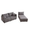 Multi Module Combination Style Sofa For Living Room And Other Lounge Spaces, Modern Minimalist Corduroy Combination Sofa With 2 Comfort Cushions With USB & C Charging Ports, 2 Sets - Gray - Image 9