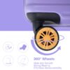 Carry On Luggage Airline Approved18.5" Carry On Suitcase With Tsa Approved Carry On Luggage With Wheels Carry On Bag Hard Shell Suitcases - Light Purple - Image 10