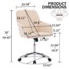 Adjustable Office Chair, Home Bedroom, Ergonomic Swivel Chair, Backrest Seat, Comfortable For Long Sitting - Khaki - Image 4