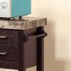 Kitchen Cart Red Cocoa Faux Marble Chunky Thick Top Two Drawers Locking Rubber Wheel Castors Slat Vented Shelves Towel Bar - Espresso - Image 3