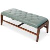 Hera - Bench With Buttons - Antique Green / Light Sage Green - Image 2