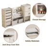 Kids Toy Storage Organizer With 8 Removable Toy Bins, 4 Tier Bookshelf, And 2 Cabinet Storage - Gray / Ivory - Image 7
