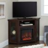 Classic Glass Door Fireplace TV Stand For Tvs Up To 55" - Brown - Image 5