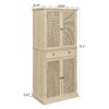 4 Door Storage Cabinet With 1 Drawer And 4 Adjustable Inner Shelves - Natural - Image 3