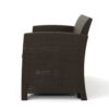 Outdoor 3 Seater Rattan Sofa With Water Resistant Cushions - Brown / Mix Beige - Image 4
