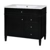 Bathroom Vanity With Top Sink, Modern Bathroom Storage Cabinet, 2 Drawers And A Tip-Out Drawer, Single Sink Bathroom Vanity - Black - Image 11