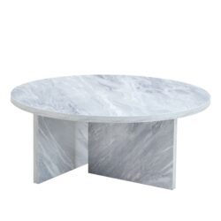 A Multi Style Decor Friendly Round Coffee Table, Featuring Modern Minimalism And Nordic Flair - White