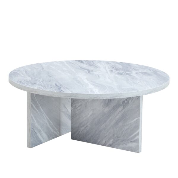 A Multi Style Decor Friendly Round Coffee Table, Featuring Modern Minimalism And Nordic Flair - White