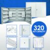 320 Capacity Fixed Position Key Cabinet With Key Lock - Gray - Image 7