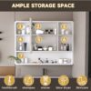 Aluminium Medicine Cabinet Mirror With 3 Colors LED Light And Defogging Function - White - Image 7