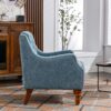 Accent Chair, Living Room Chair, Footrest Chair Set With Vintage Brass Studs, Button Tufted Upholstered Armchair For Living Room, Comfy Reading Chair For Bedroom, Reception Room - Blue - Image 6