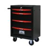 Rolling Metal Tool Chest With 4 Drawers, 20" Steel Storage Cabinet With Ball Bearing Slides - Black / Red - Image 10