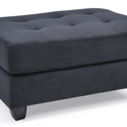 Sleek Contemporary Upholstered Ottoman - Black