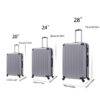 3 Piece Hard Luggage Set With Universal Wheels And Luggage Password Lock, 20 / 24 / 28" - Silver Gray - Image 2