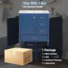 Bathroom Vanity, Modern Bathroom Cabinet With Sink Combo Set, Bathroom Storage Cabinet With A Soft Closing Door And 3 Drawers, Solid Wood Frame - Blue - Image 8