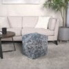 Anita - Square Pouf Ottoman And Floor Cushion - Blue - Image 2