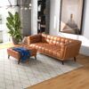 Addison - Square Upholstered Ottoman - Antique Brown / Brown / Cognac - Image 6