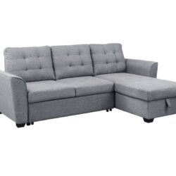 Avery - Sleeper Sectional Sofa With Reversible Storage Chaise - Light Gray