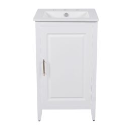 Modern 20.3" Bathroom Vanity With Sink, Functional Drawer, Soft Closing Door - White