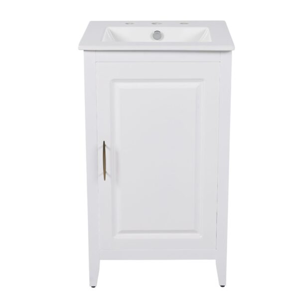 Modern 20.3" Bathroom Vanity With Sink, Functional Drawer, Soft Closing Door - White