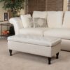 Button-Tufted Upholstered Ottoman With Hidden Storage - Linen - Image 9