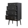 Wilbur - Faux Wood And Rubberwood 4 Drawer Dresser - Black - Image 4