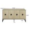 Carved 4 Door Sideboard, Sideboard Buffet Cabinet With Storage, Modern Coffee Bar Cabinet With Adjustable Shelf For Living Room - Natural - Image 3