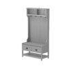 Modern 3 In 1 Hallway Hall Tree With Storage Drawers, Coat Rack, Shoe Rack Bench, And Cushion - Gray - Image 14