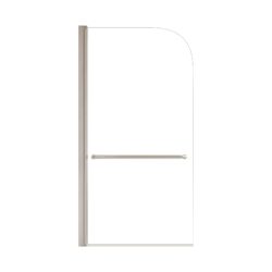 Aluminium Alloy Bathtub Shower Door With SGCC Tempered Glass - Brushed Nickel