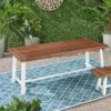Equilibrium - Outdoor Dining Table With Slat Top - Dark Brown - Image 2