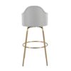 Ahoy - Contemporary Fixed Height Bar Stool Round Gold Footrest (Set of 2) - Light Gray / Gold - Image 5