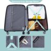 Hardshell Suitcase Double Spinner Wheels Pp Luggage Sets Lightweight Durable Suitcase With Tsa Lock, 3 Piece Set (20/24/28) - Light Green - Image 5